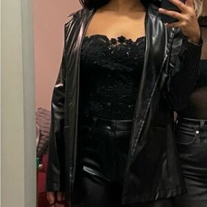 Victoria's Secret Black Embellished Corset Top
